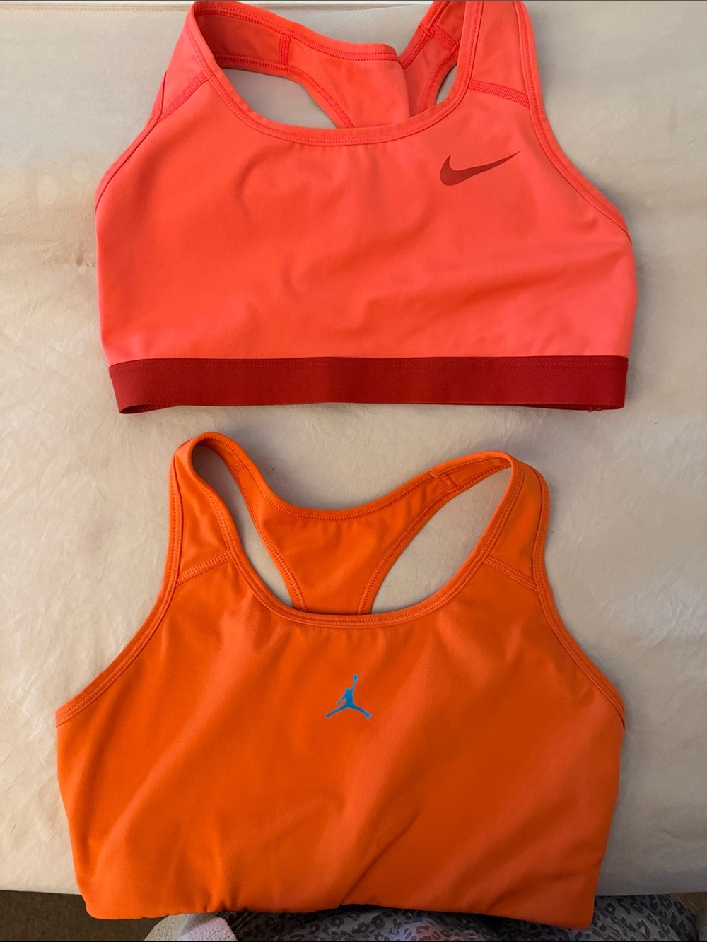 Jordan Orange & Coral Sports Bras - Two-Pack